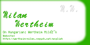 milan wertheim business card